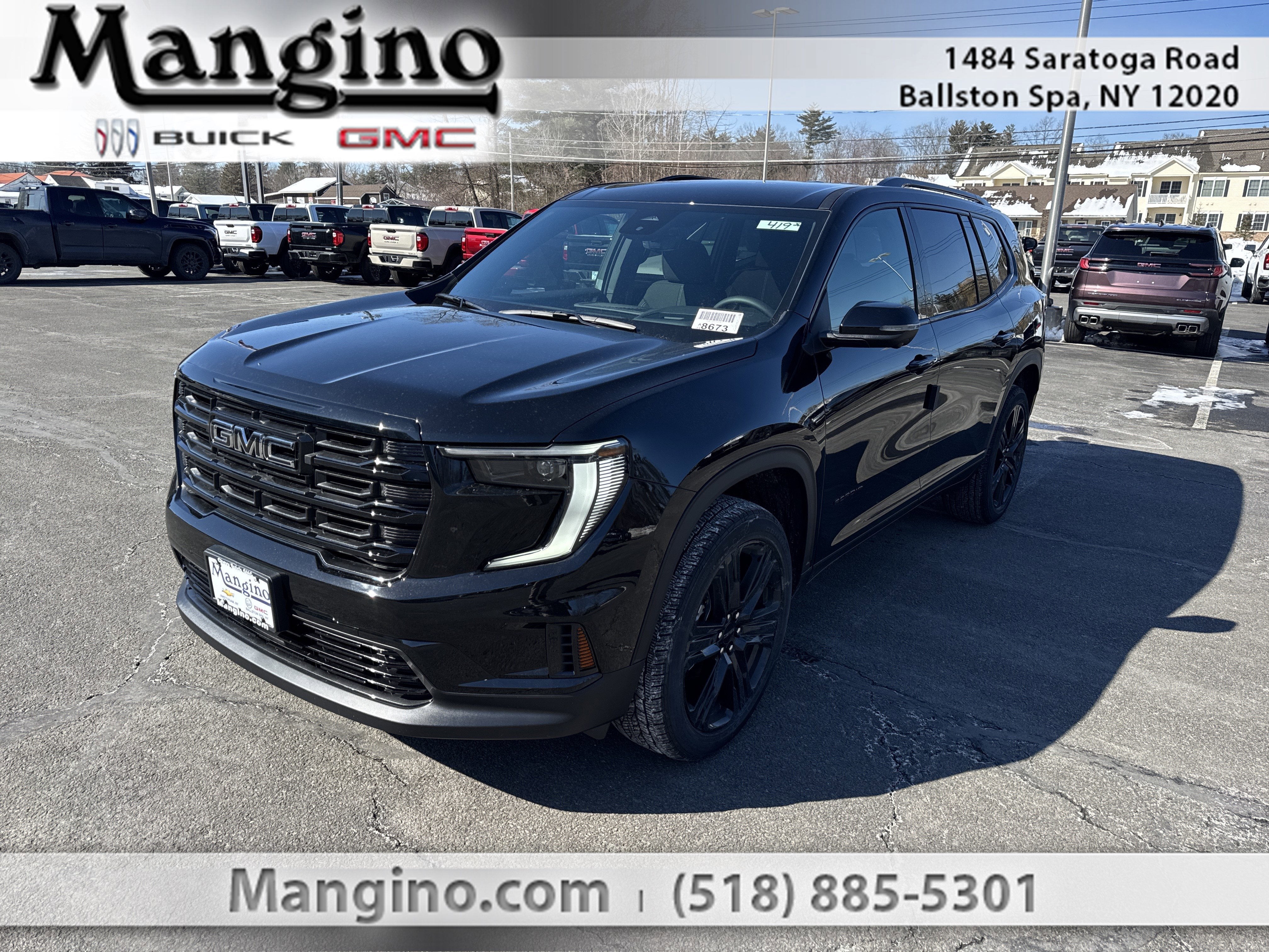 2026 GMC Acadia Elevation in Ebony Twilight Metallic — front three-quarter view