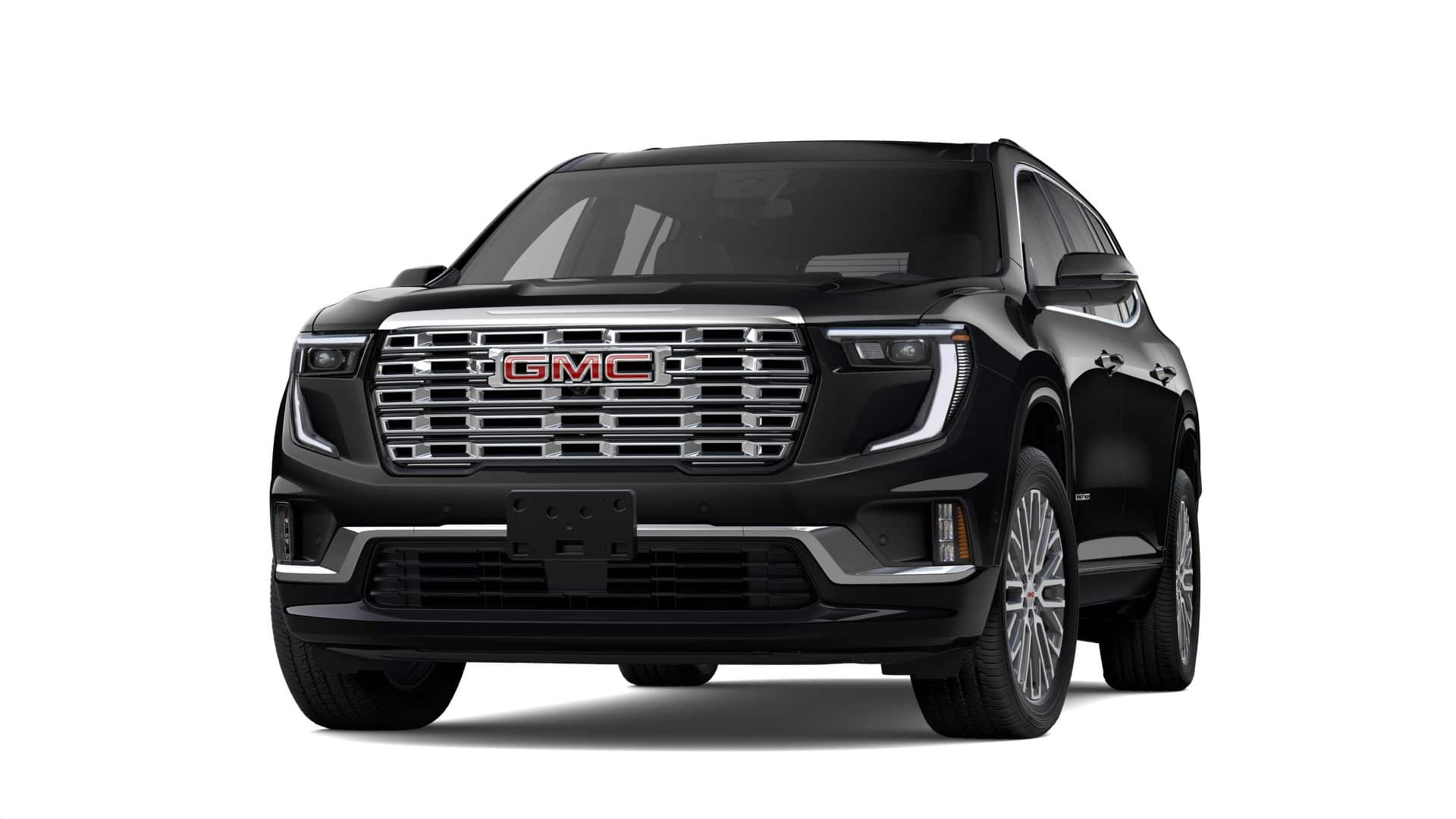 2026 GMC Acadia Denali in Ebony Twilight Metallic — front three-quarter view