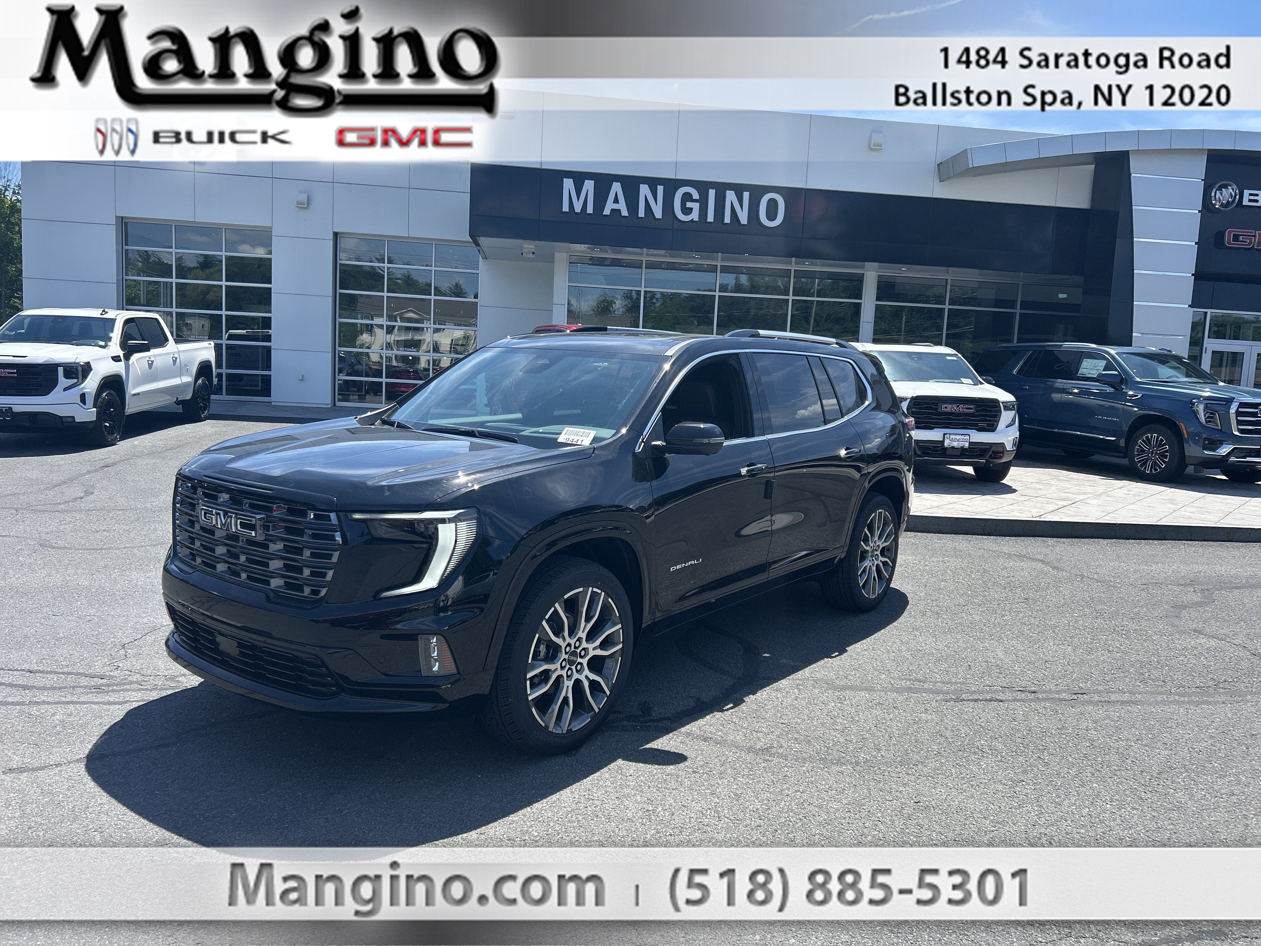 2026 GMC Acadia Denali Ultimate in Ebony Twilight Metallic — front three-quarter view