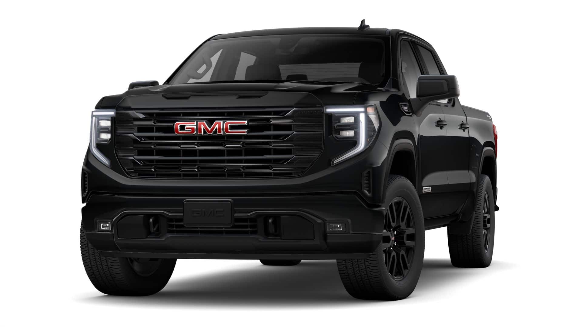 2026 GMC Sierra 1500 Elevation in Onyx Black — front three-quarter view