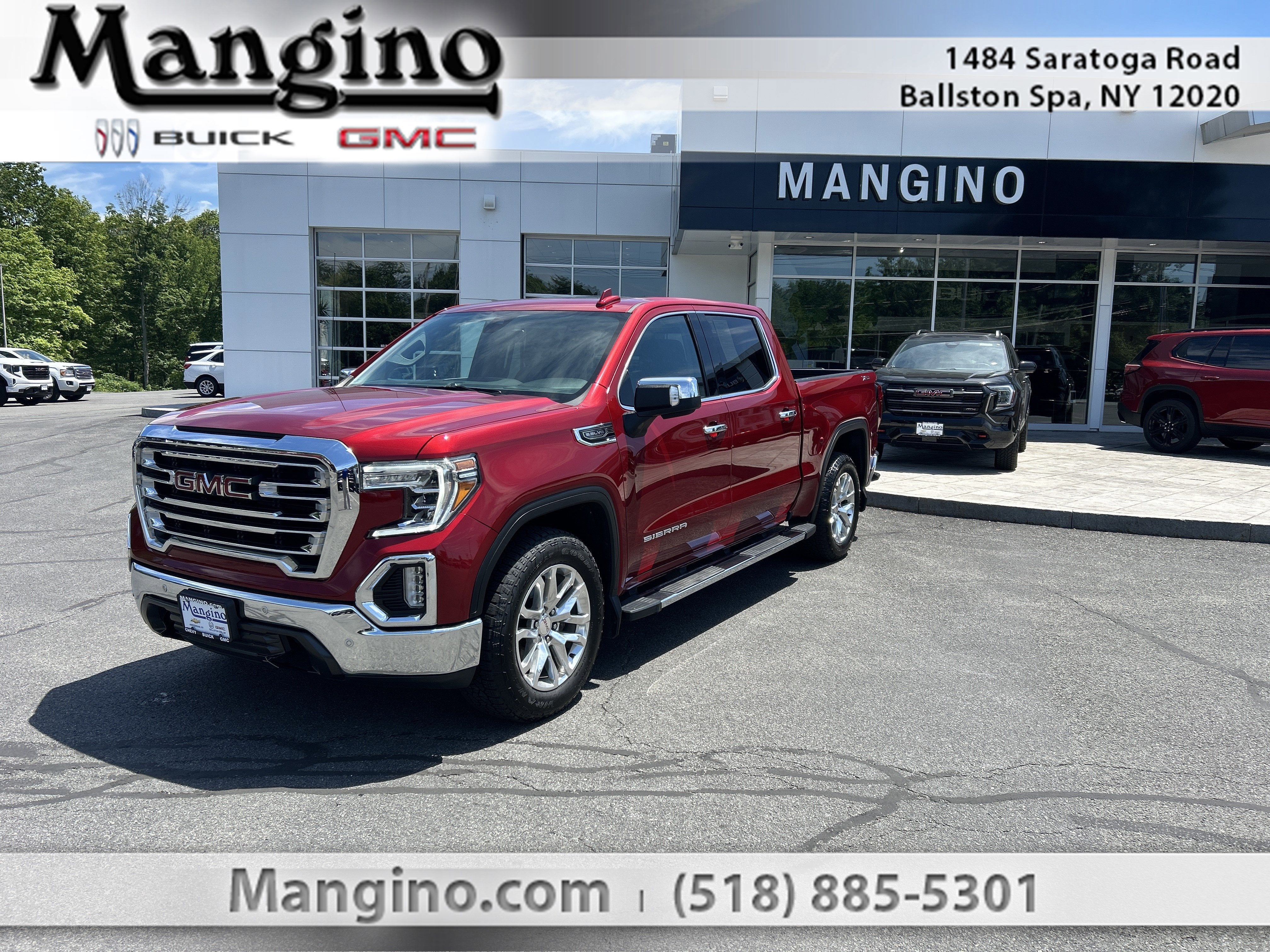 2021 GMC Sierra 1500 SLT in Cayenne Red Tintcoat — front three-quarter view