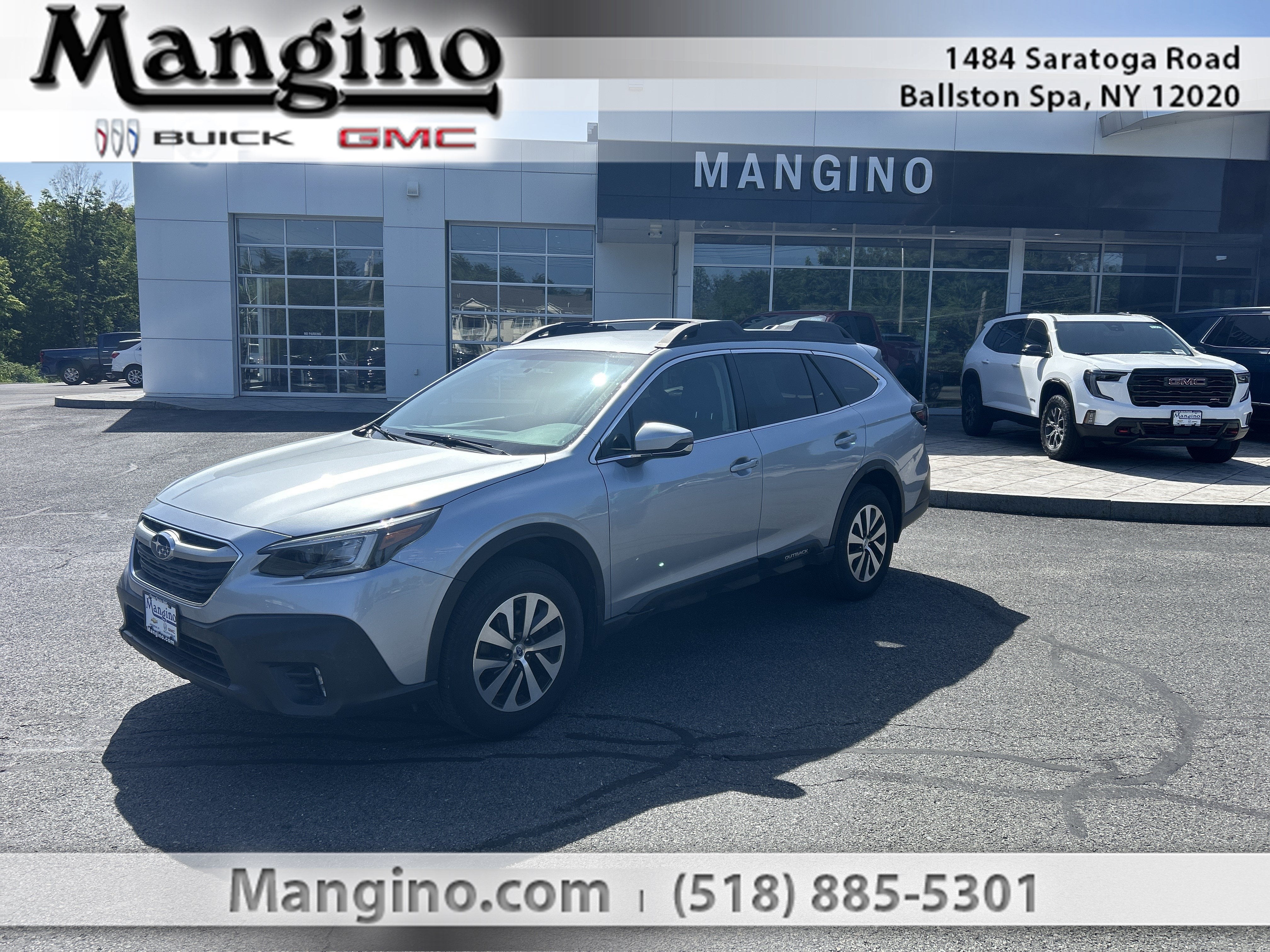 2020 Subaru Outback Premium in Silver — front three-quarter view
