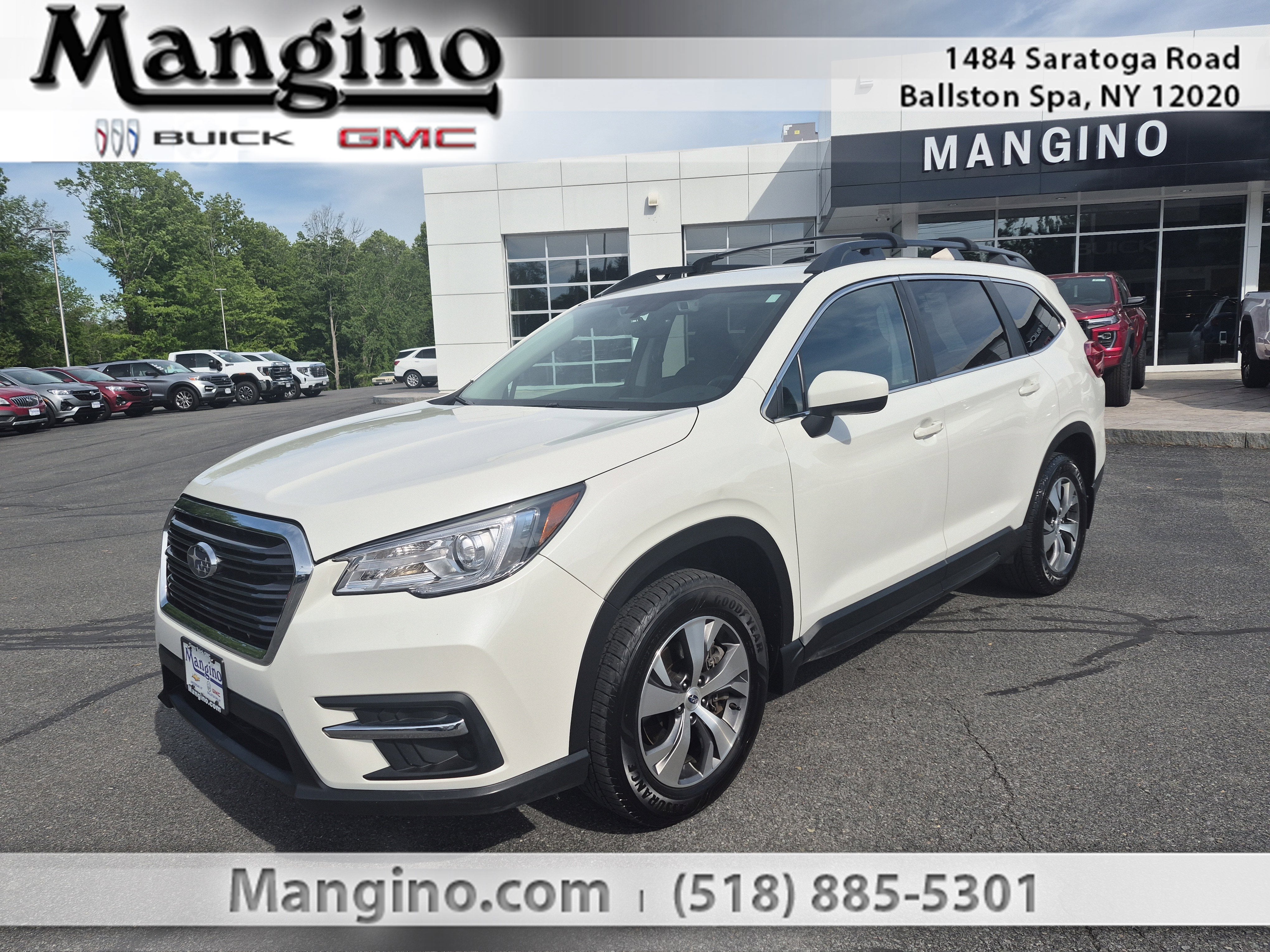 2022 Subaru Ascent Premium in White — front three-quarter view