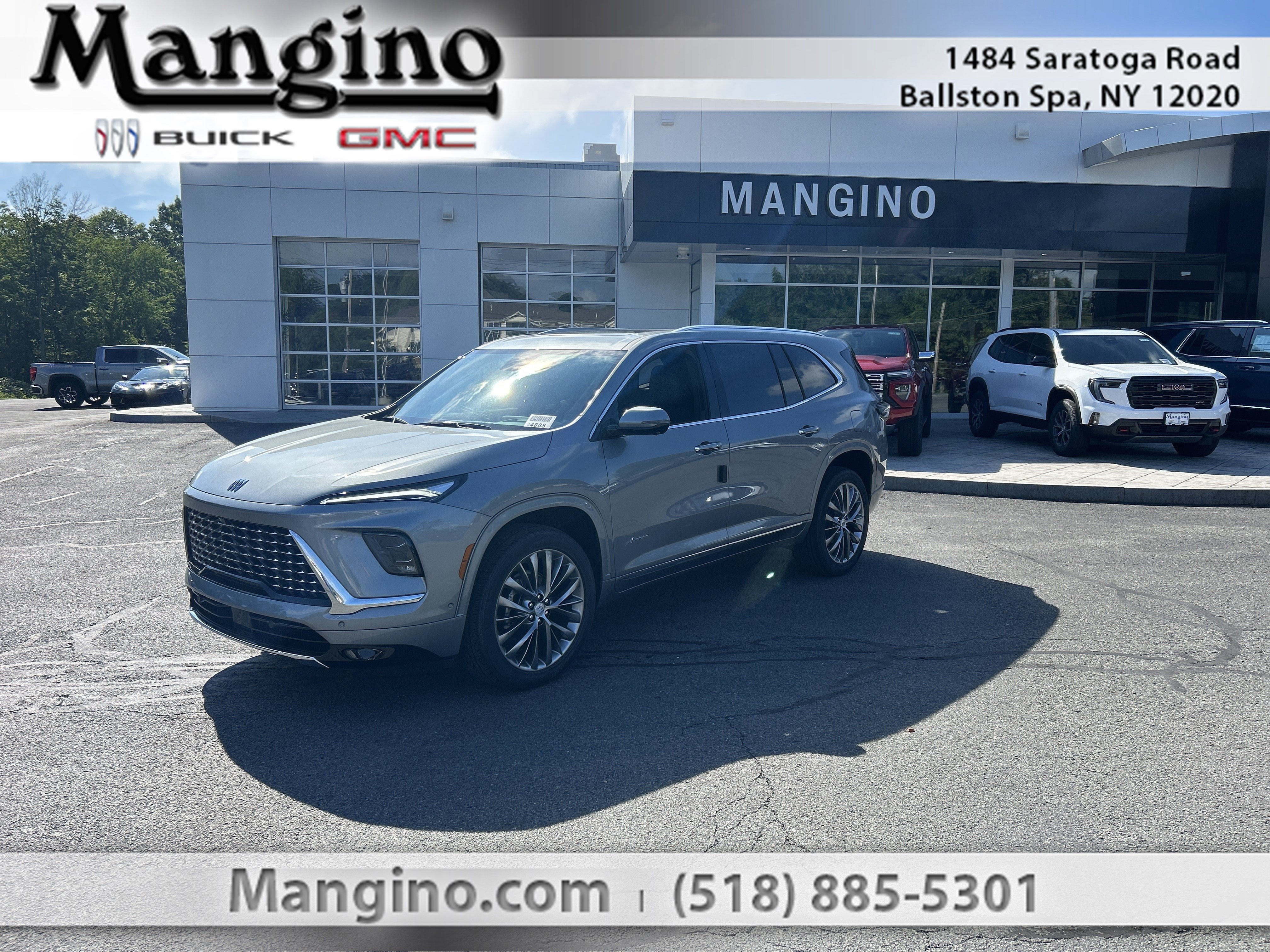 2026 Buick Enclave Avenir in Moonstone Gray Metallic — front three-quarter view