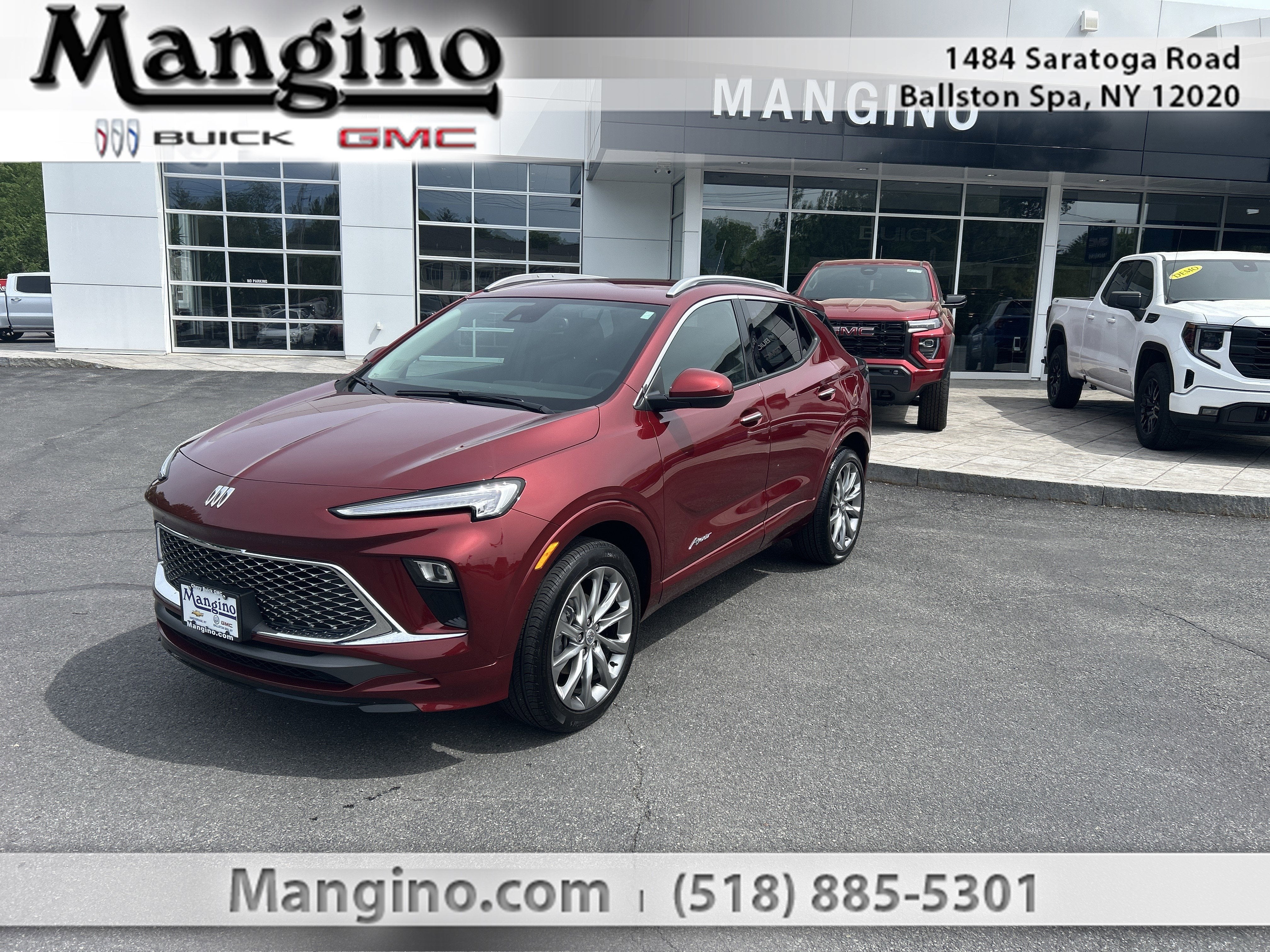 2024 Buick Encore GX Avenir in Cinnabar Metallic — front three-quarter view
