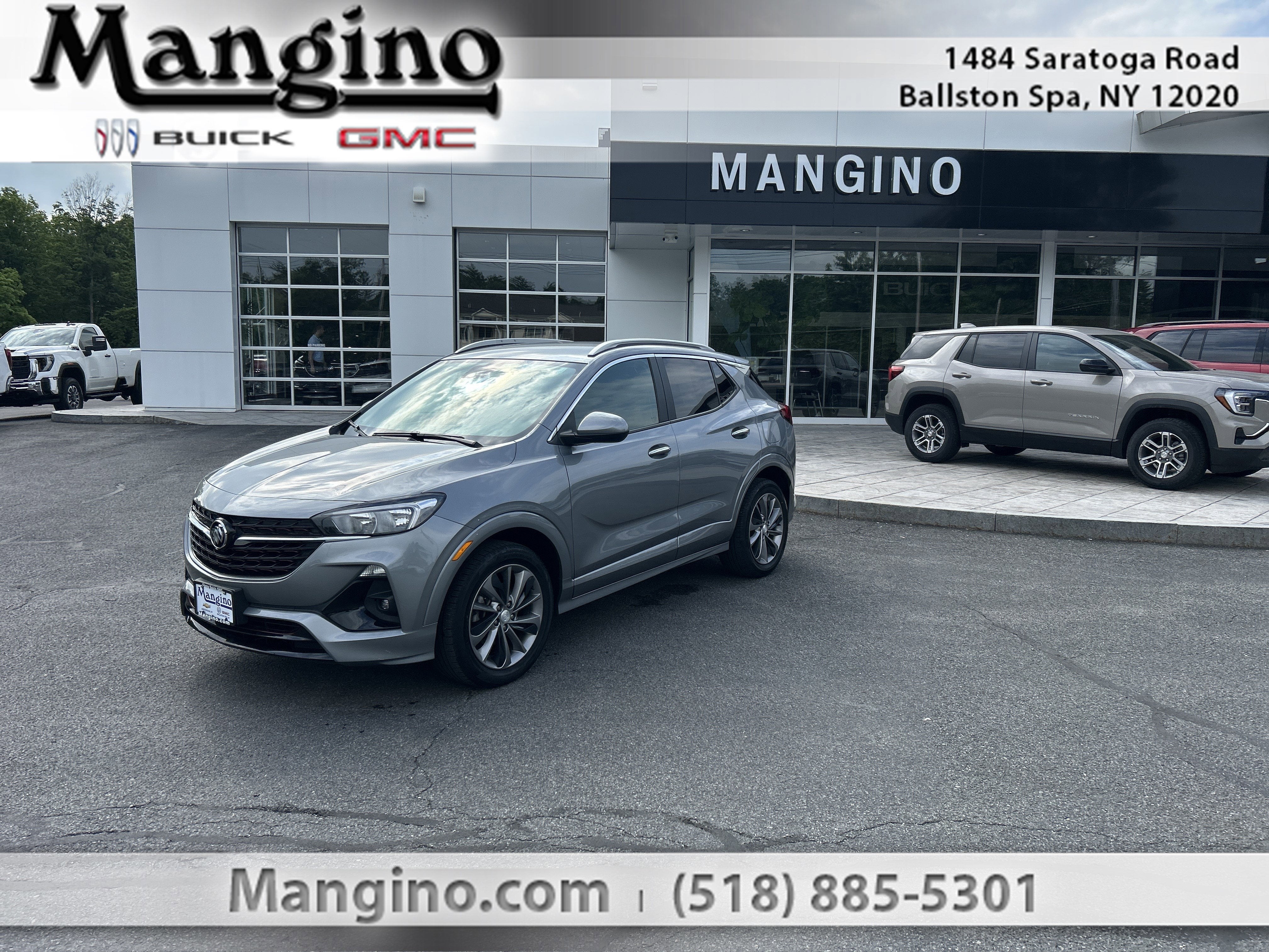 2023 Buick Encore GX Select in Moonstone Gray Metallic — front three-quarter view